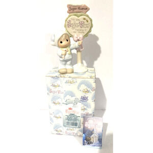 VTG Precious Moments Sugar Town Sam Butcher Population Sign 1992 Enesco 529842